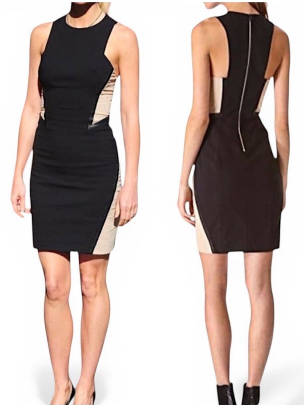 rag & bone Black and Tan Panel Dress